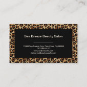 Leder Leopard Vintage Modern Boho Chic Monogramm Visitenkarte (Rückseite)