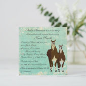 Leder Llamas Baby Einladung (Stehend Vorderseite)
