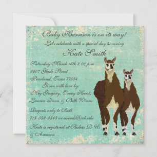 Leder Llamas Baby Einladung