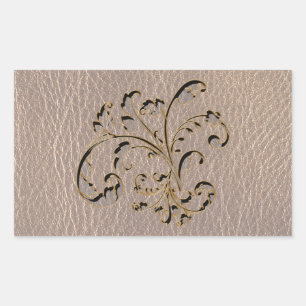 Leder-Look Bouquet 2 Soft Rechteckiger Aufkleber