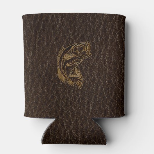 Leder-Look Fisch dunkel Dosenkühler (Rückseite)