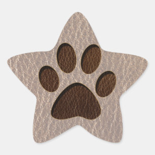 Leder-Look Paw Soft Stern-Aufkleber