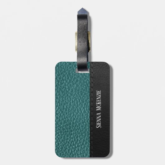 Leder-Look Textur Business Gepäckanhänger (Rückseite vertikal)