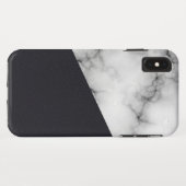 Leder-Marmor mit Monogramm Case-Mate iPhone Hülle (Rückseite (Horizontal))
