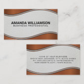 Leder | Metallische Wellenschneide Visitenkarte (Vorne/Hinten)