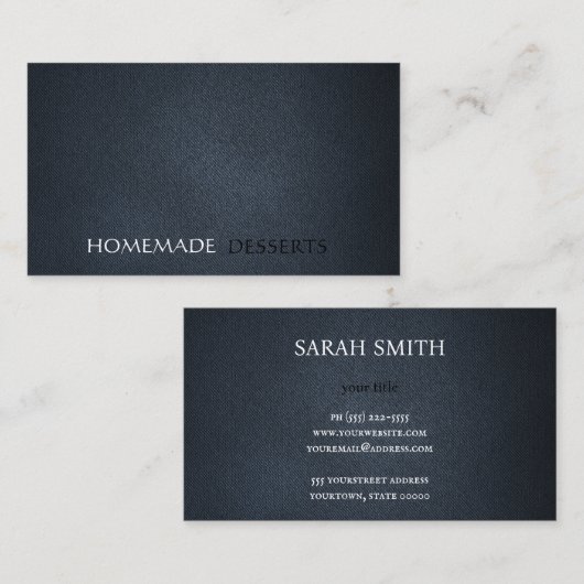 Leder minimalistisch visitenkarte (Vorne/Hinten)