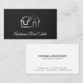 Leder | Minimalistisches Realtor-Logo Visitenkarte (Vorne/Hinten)