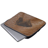 Leder mit 2D-Foto-gesampelten Imitaten mit 2D-Pfer Laptopschutzhülle (Vorne Knopf)
