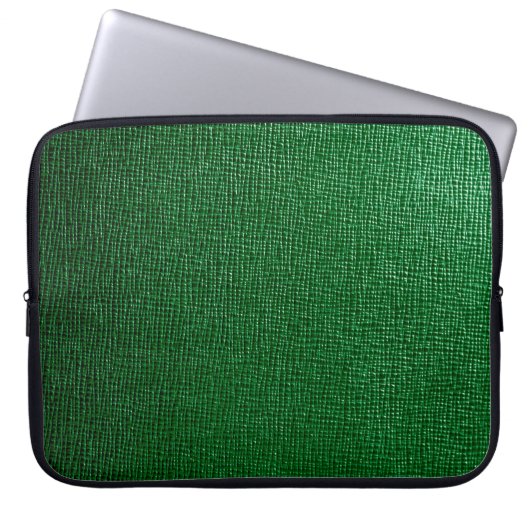 Leder mit abstraktem Muster in grüner Farbe. Abst Laptopschutzhülle (Vorderseite)