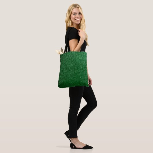 Leder mit abstraktem Muster in grüner Farbe. Abst Tasche (Am Model)