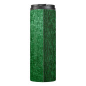 Leder mit abstraktem Muster in grüner Farbe. Abst Thermosbecher (Rückseite)