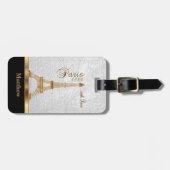 Leder mit Gold-Paris-Akzent für weiße Imitat Gepäckanhänger (Vorderseite horizontal)