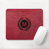 Leder mit Laurel Wreath Monogram Mousepad (Mit Mouse)