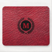 Leder mit Laurel Wreath Monogram Mousepad (Vorne)