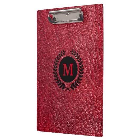 Leder mit Laurel Wreath und Monogram Klemmbrett (Links)