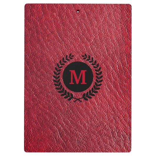 Leder mit Laurel Wreath und Monogram Klemmbrett (Rückseite)
