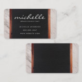 Leder mit Marmor und Holzschnitt Visitenkarte (Vorne/Hinten)