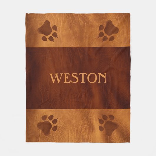 Leder mit Pasten und Namen aussehen - kein echtes Fleecedecke (Vorderseite)