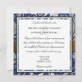 Leder Monogramm Denim Western Hochzeitseinladungen Einladung (Rückseite)