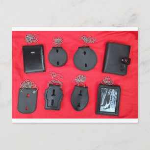 Leder-Neck-Kette-Abzeichen-Halter, Nackenwallet Postkarte