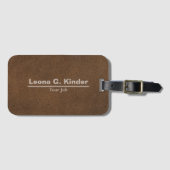 Leder | Personalisierter Name & Beruf Gepäckanhänger (Vorderseite (Horizontal))