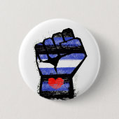 Leder Pride Faust Button (Vorderseite)