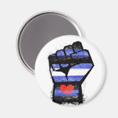 Leder Pride Faust Magnet (Vorderseite/Rückseite)