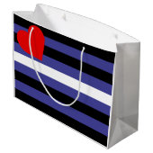 Leder-Pride-Flagge Große Geschenktüte (Rückseite Schrägansicht)