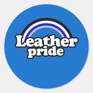 Leder-Pride-Flagge Runder Aufkleber