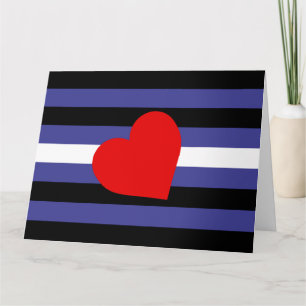 Leder-Pride-Flagge und Herz Karte