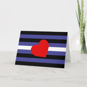 Leder-Pride-Flagge und Herz Karte