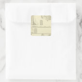 Leder Quadratischer Aufkleber (Tasche)