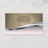 Leder | Rosa metallischer Hintergrund Visitenkarte (Rückseite)