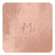 Leder-Rose Gold Blush Metal Minimale Monogramm