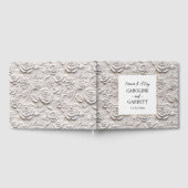 Leder-Rose-Hochzeit von White Imitats Gästebuch (Voll)