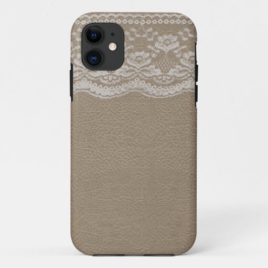 Leder & Spitze Hochzeit Case-Mate iPhone Hülle (Rückseite)