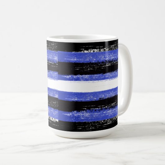 Leder-Stolz-Streifen Kaffeetasse (VorderseiteRechts)