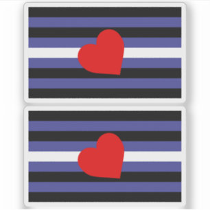 Leder-Stolzflagge und Herz Aufkleber