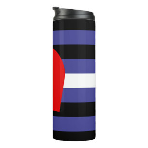 Leder-Stolzflagge und Herz Thermosbecher