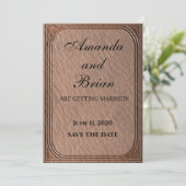 Leder Textur Country Style Print Einladung (Stehend Vorderseite)