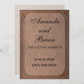 Leder Textur Country Style Print Einladung (Vorne/Hinten)