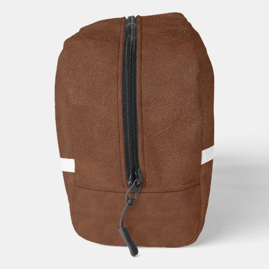 Leder Textur Schwarze Monogramm Name Dopp-Kit Waschbeutel (Rechts)