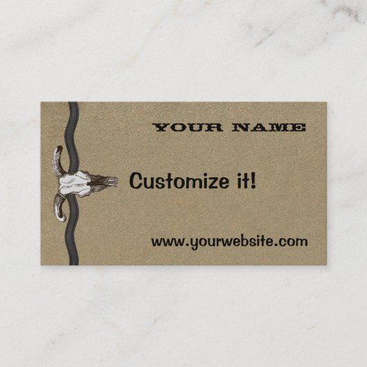 Leder-u. Schädel-Western-Geschäfts-Karten Visitenkarte (Vorderseite)