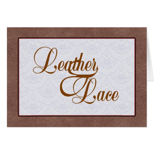 Leder-u. Spitze-Hochzeits-Karten (Vorderseite (Horizontal))