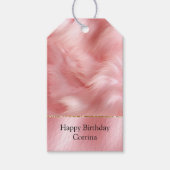 Leder und Fell aus rosa Imitaten Geschenkanhänger (Vorderseite)