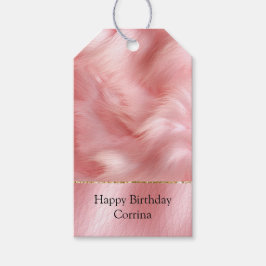 Leder und Fell aus rosa Imitaten Geschenkanhänger