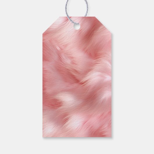 Leder und Fell aus rosa Imitaten Geschenkanhänger (Rückseite)