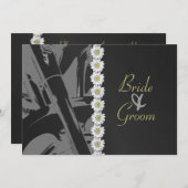 Leder und Gänseblümchen, die Einladung Wedding (Vorne/Hinten)