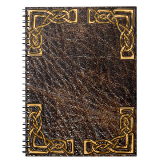 Leder und Goldcelticnotizbuch Notizblock (Vorderseite)