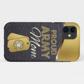 Leder-und Goldstolze Armee-Mama Case-Mate iPhone Hülle (Rückseite (Horizontal))